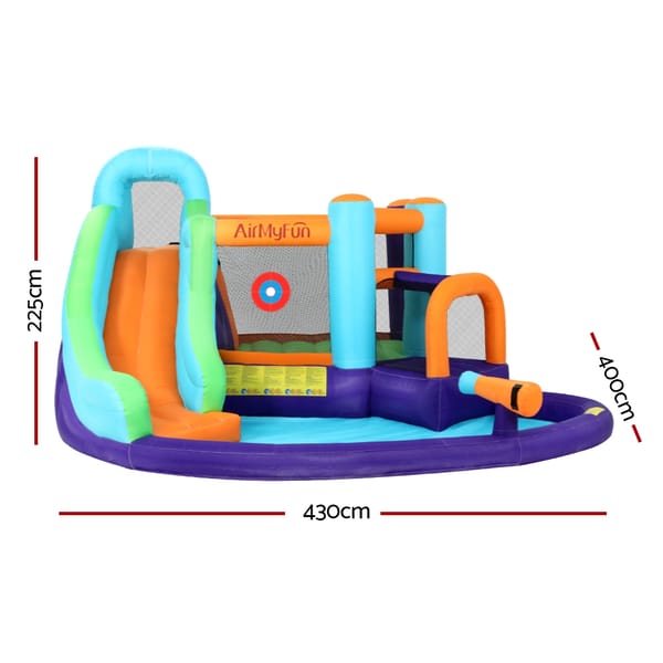 Kids Inflatable Water Park with Slide, Climbing Wall & Water Cannon