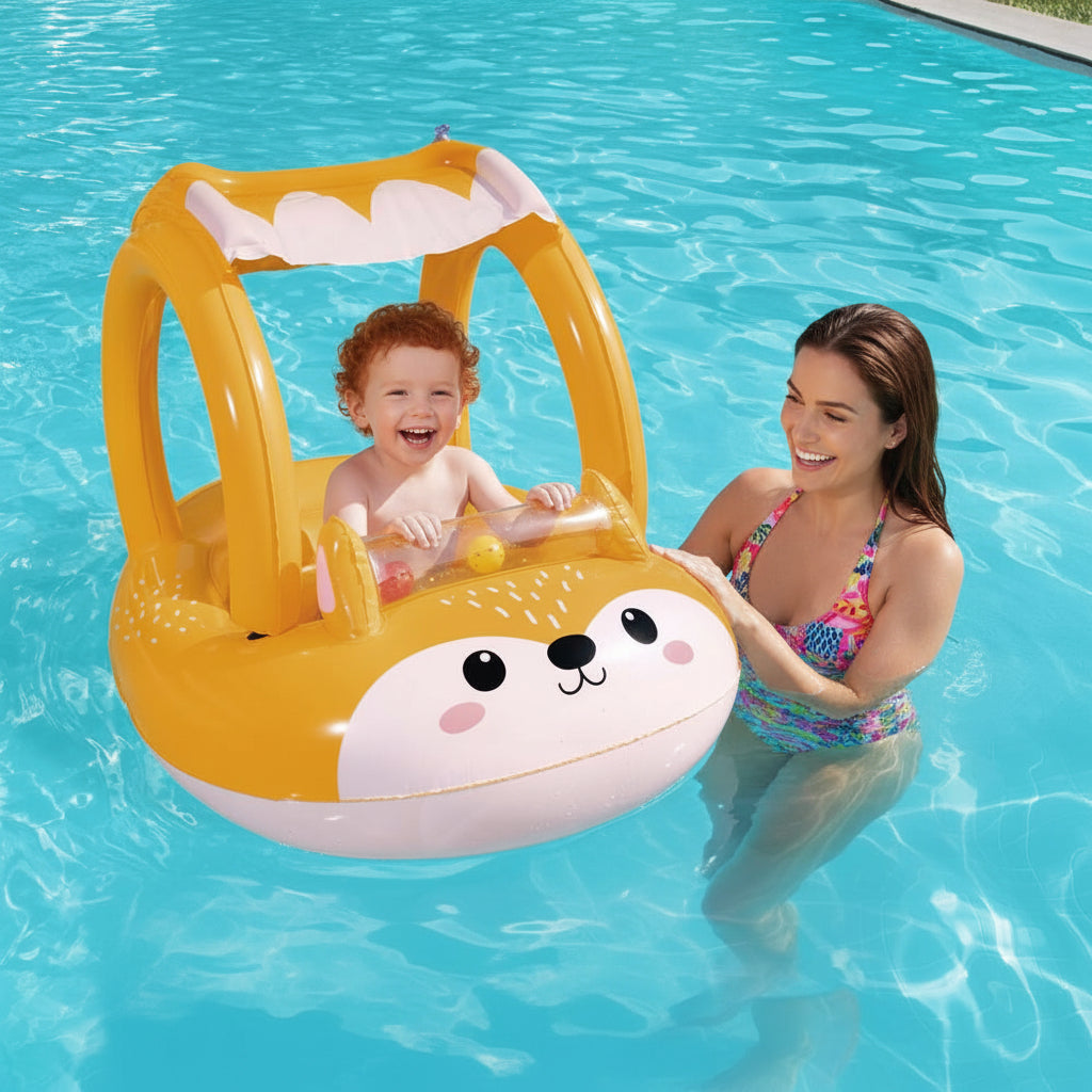 Bestway Kids Fox Inflatable Swim Float – with Sunshade Canopy