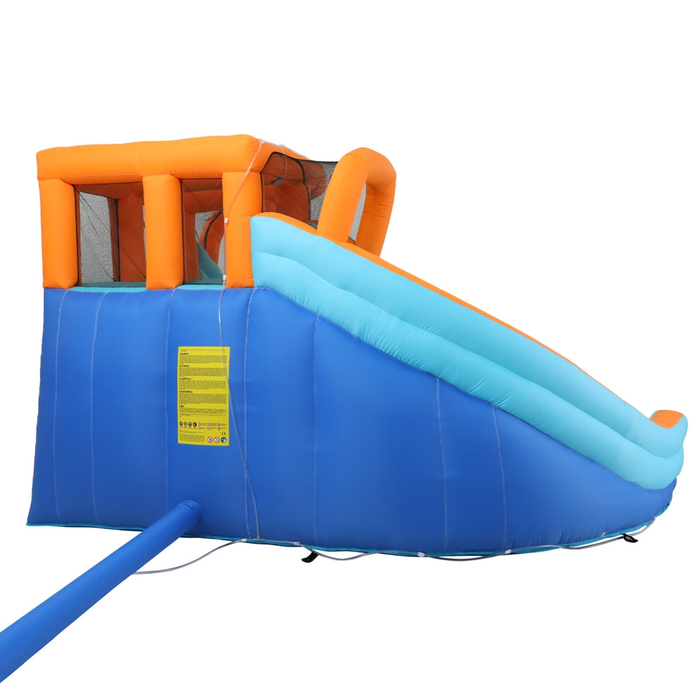 Kids Inflatable Water Park with Double Slide, Climbing Wall & Water Cannon