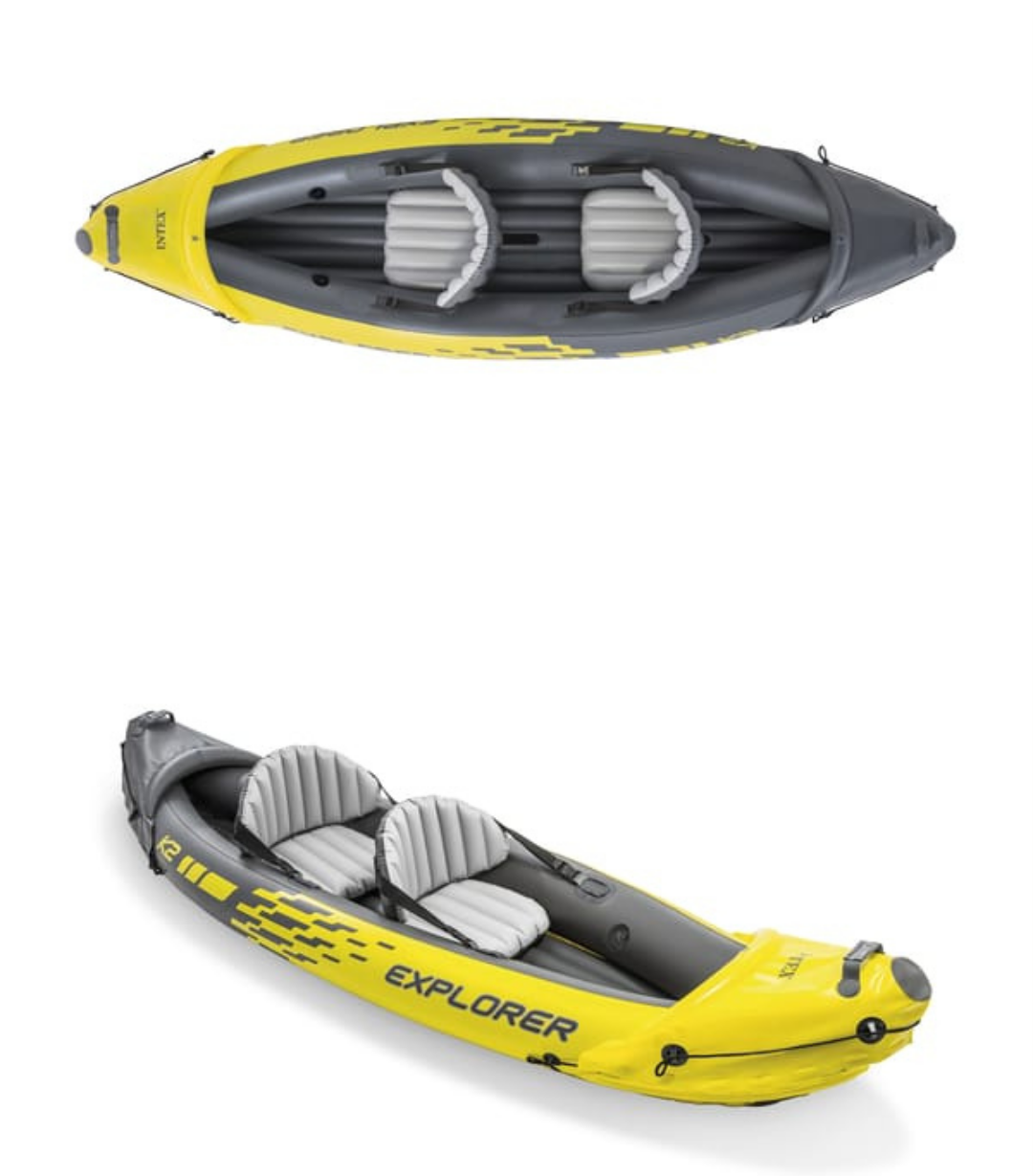 Intex Explorer K2 2-Person Inflatable Kayak – with Paddles & Pump
