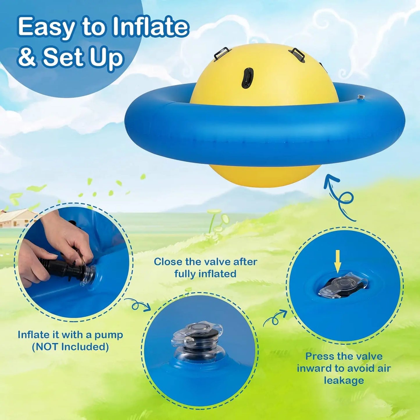 8FT Inflatable Dome Rocker Bouncer with 6 Handles