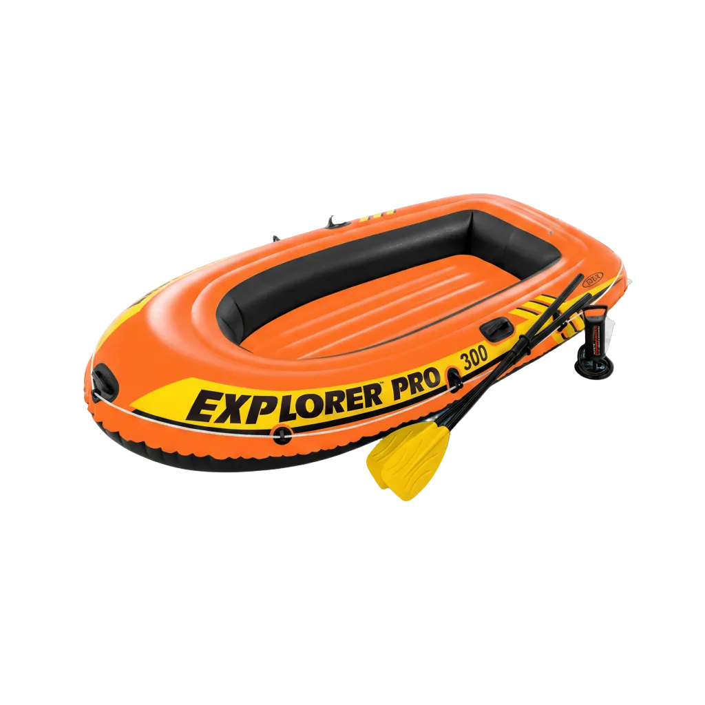 Intex Explorer Pro 300 3-Person Inflatable Boat – with Oars & Pump