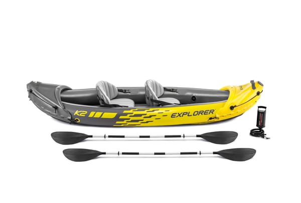 Intex Explorer K2 2-Person Inflatable Kayak – with Paddles & Pump