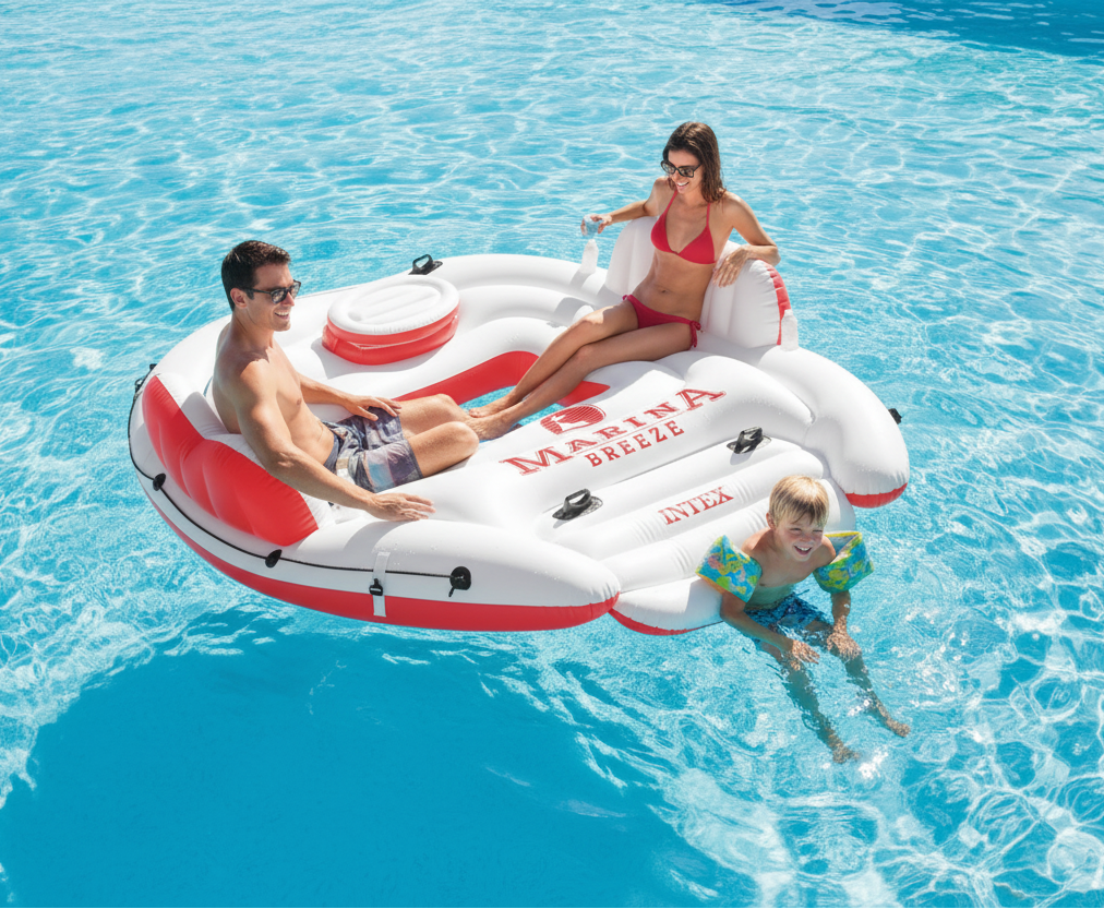 Intex Marina Breeze Island Float Raft – 5-Person with Cooler & Anchor